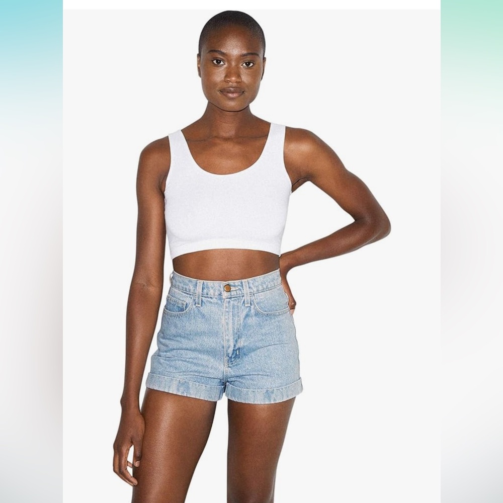 American Apparel high waisted denim shorts. Sz 25